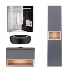 Комплект мебели для ванной Qtap Robin тумба + раковина + зеркальный шкаф + пенал QT044RO429851