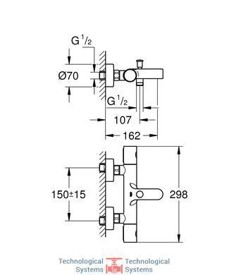 GROHE GROTHERM 800 Cosmopolitan термостат для ванни, хром2