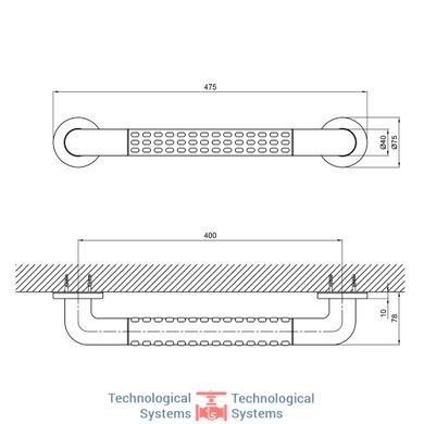 Поручень универсальный Qtap Freedom 400 White QT2291CZ6004W4