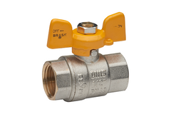 Кран кульовий Brass для газу 1/2" ВВ жовтий метелик1
