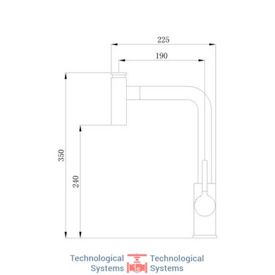 Змішувач для кухні з висувним виливом Q-tap ​​Inspai CRM 013F2