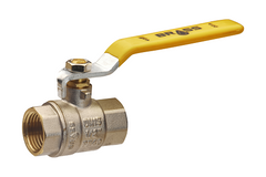 Кран кульовий Brass для газу 1/2" ВВ жовта ручка1