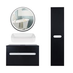 Комплект мебели для ванной Qtap тумба + раковина + зеркало + пенал QT044VI430031