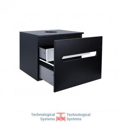 Тумба подвесная Qtap Virgo 600х476х469 Black/White со столешницей QT1879TPА602BW2