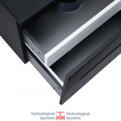 Тумба подвесная Qtap Virgo 600х476х469 Black/White со столешницей QT1879TPА602BW6