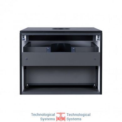 Тумба подвесная Qtap Virgo 600х476х469 Black/White со столешницей QT1879TPА602BW5