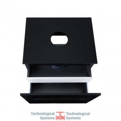 Тумба подвесная Qtap Virgo 600х476х469 Black/White со столешницей QT1879TPА602BW4