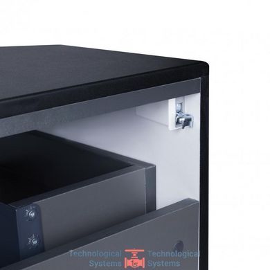Тумба подвесная Qtap Virgo 600х476х469 Black/White со столешницей QT1879TPА602BW8