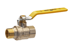 Кран кульовий Brass для газу 1/2" ЗВ жовта ручка1