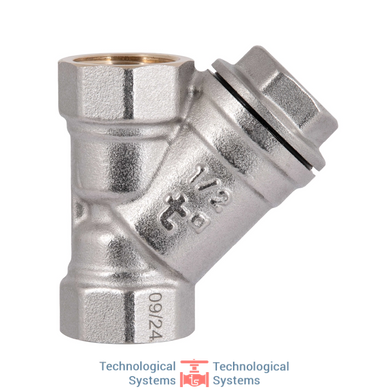 Фильтр грубой очистки Standart 1/2"ВВ никелированный для воды косой TAS124W15 Thermo Alliance3