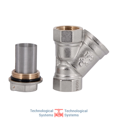 Фильтр грубой очистки Standart 1/2"ВВ никелированный для воды косой TAS124W15 Thermo Alliance4