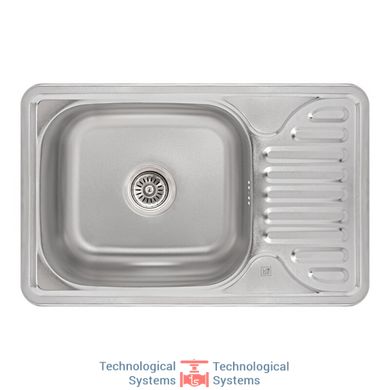 Кухонна мийка Lidz 6642 Satin 0,8 мм (LIDZ664208SAT)1