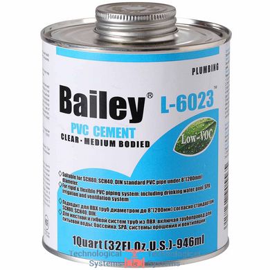 Клей для труб ПВХ Bailey L-6023 118 мл1