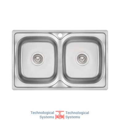 Кухонна мийка з двома чашами Lidz 7948 0,8 мм Micro Decor (LIDZ7948MDEC08)1