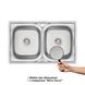 Кухонна мийка з двома чашами Lidz 7948 0,8 мм Micro Decor (LIDZ7948MDEC08) Фото: 3