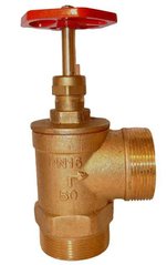 Клапан (вентиль 15Б 3р) латунний перекривний пожежного крану кутовий LEXLINE Ду 50 2" Pn=16 З-З1