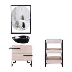 Комплект мебели для ванной Qtap тумба + раковина + зеркало + стеллаж QT044TA429651