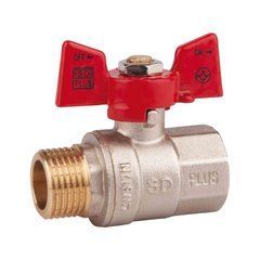 Кран шаровой SD Plus 25 1" ВН для воды (бабочка)1