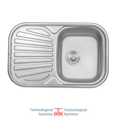 Кухонна мийка Qtap 7448 Satin 0,8 мм (QT7448SAT08)1