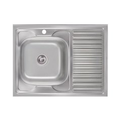 Кухонна мийка Lidz 6080-L Satin 0,6 мм (LIDZ6080L06SAT)1