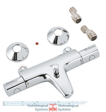 GROHE Grohtherm 800 Смеситель для ванны с термостатом 1/2 , настенный монтаж6