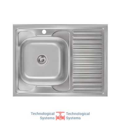 Кухонна мийка Lidz 6080-L Satin 0,6 мм (LIDZ6080L06SAT)1