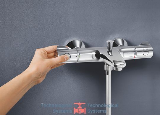 GROHE Grohtherm 800 Смеситель для ванны с термостатом 1/2 , настенный монтаж3