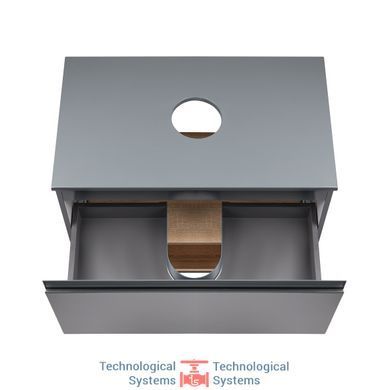Тумба напольная Qtap Robin 700х616х437 Graphite/Whitish oak со столешницей QT1380TNН7002GWO5