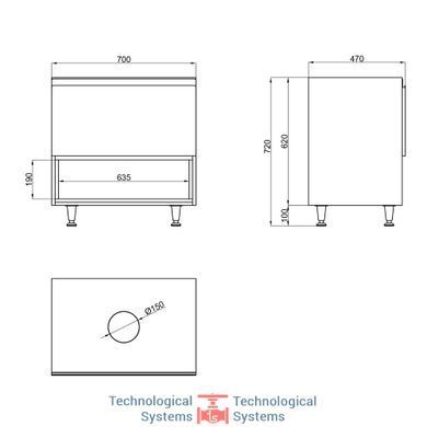Тумба напольная Qtap Robin 700х616х437 Graphite/Whitish oak со столешницей QT1380TNН7002GWO2