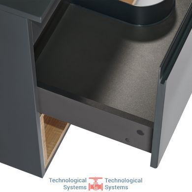 Тумба напольная Qtap Robin 700х616х437 Graphite/Whitish oak со столешницей QT1380TNН7002GWO6