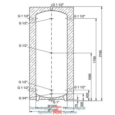 Теплоаккумулятор Thermo Alliance TA-ТАМ-00 1500 60 мм2