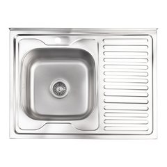 Кухонна мийка Lidz 6080-L Satin 0,8 мм (LIDZ6080LSAT8)1