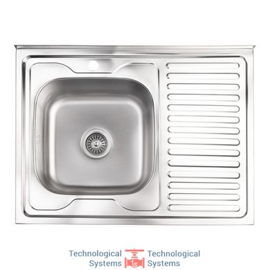 Кухонна мийка Lidz 6080-L Satin 0,8 мм (LIDZ6080LSAT8)1