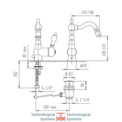 Смеситель для биде Bianchi Europe BIDEUR1056IAORO3