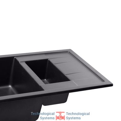 Кухонна мийка з додатковою чашею Qtap CS 7648 Beton (QT7648BET502)5