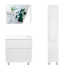 Комплект мебели для ванной Qtap Scorpio тумба с раковиной + зеркальный шкаф + пенал QT044SK429881