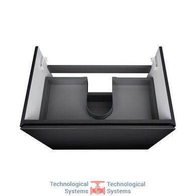Тумба подвесная Qtap Tern 700х580х437 Matt black с полотенцедержателем QT1774TPL702MB4
