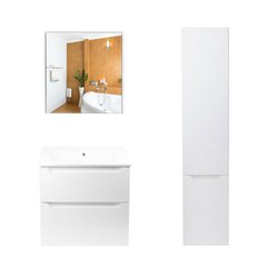 Комплект мебели для ванной Qtap Scorpio тумба с раковиной + зеркальный шкаф + пенал QT044SK429891