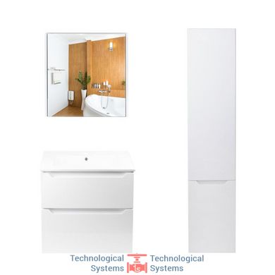 Комплект меблів для ванної Qtap Scorpio тумба з раковиною + дзеркальна шафа + пенал QT044SK429891