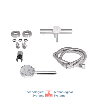 Смеситель для душа Aria 010, Nickel (k35) с душевым гарнитуром LDARI010NKS43361 Lidz4