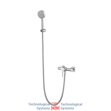 Смеситель для душа Aria 010, Nickel (k35) с душевым гарнитуром LDARI010NKS43361 Lidz3