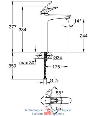 GROHE Eurostyle New Змішувач для раковини, одноважiльний, високий2