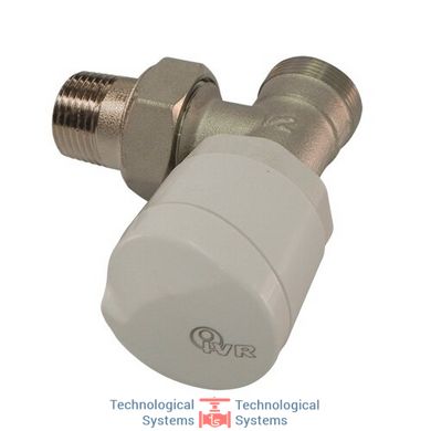Вентиль кутовий термостатичний з ручним керуванням, для труб: мідної, PEX і багатошарової, патрубок без герметичної прокдадкі, нікельований 3/8" Ду 10 сполучення 1/2" (IVR 563/2)2