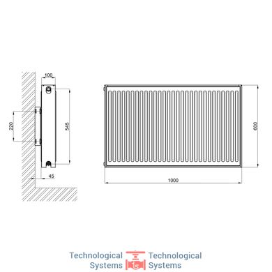 Радиатор стальной Thermo Alliance 22-К 500х600 боковое подключение6