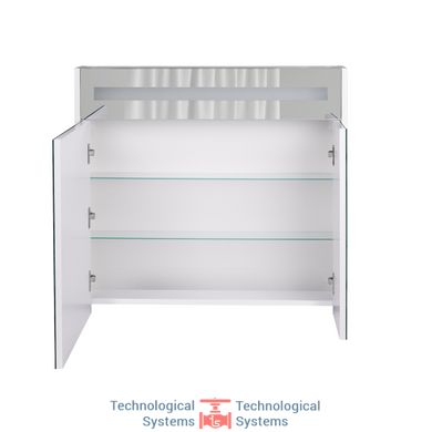 Зеркальный шкаф подвесной Qtap Robin 800х730х145 White с LED-подсветкой QT1377ZP8001W5