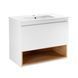 Комплект Qtap Robin 800х580х437 White/Whitish oak тумба підвісна + раковина урізна QT1372TPВ8001WWO Фото: 1
