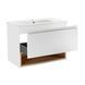 Комплект Qtap Robin 800х580х437 White/Whitish oak тумба підвісна + раковина урізна QT1372TPВ8001WWO Фото: 9