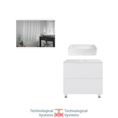Комплект меблів для ванної Qtap Tern тумба + раковина + дзеркало QT044VI430121