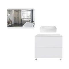 Комплект мебели для ванной Qtap Tern тумба + раковина + зеркало QT044VI430131
