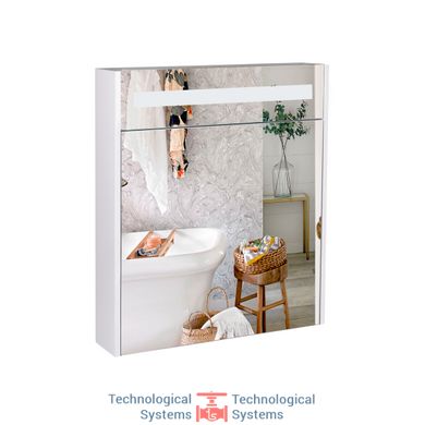 Зеркальный шкаф подвесной Qtap Robin 600х730х145 White с LED-подсветкой QT1377ZP6001W1